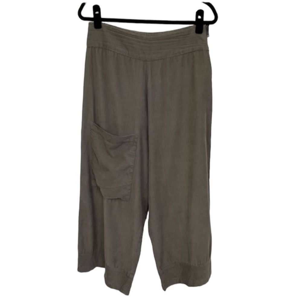 Mais il est ou le Soleil Olive Green Cotton Wide-Leg Corduroy Crop Pants 8
